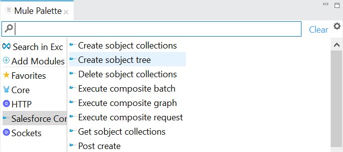 Drag and drop the required Composite component from the Mule palette