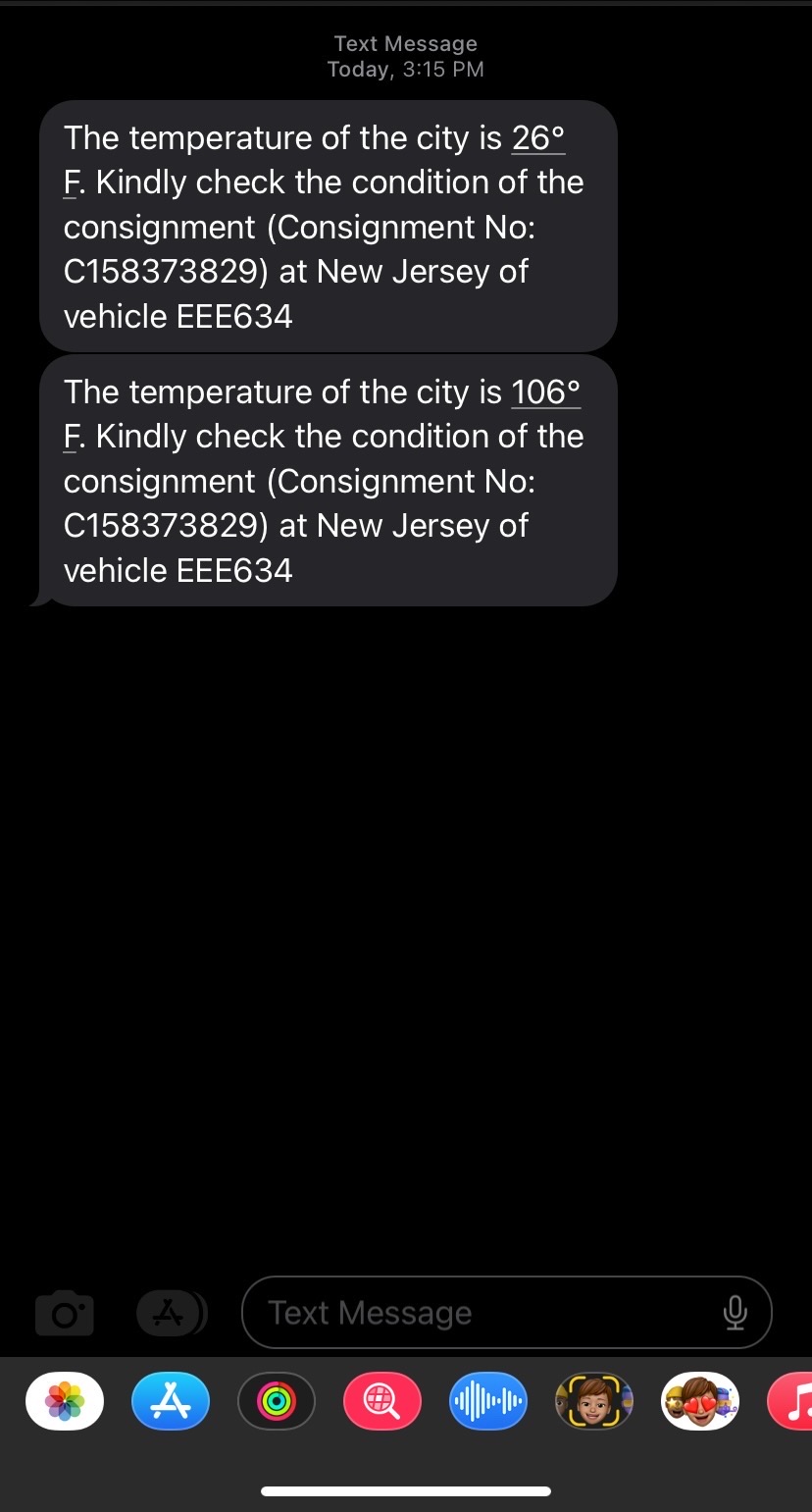 Received Alert message