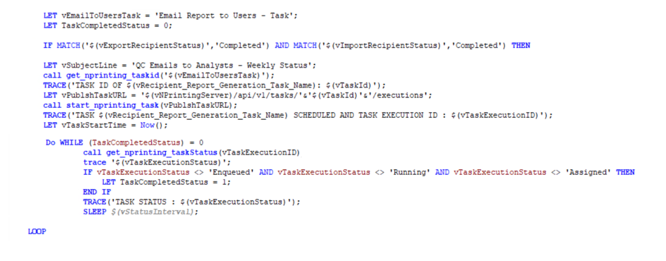 Subroutine call to trigger the publish task