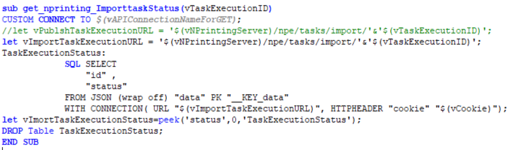 Subroutine to trigger the Import task 