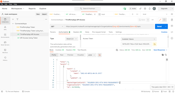 API Manager’s APIs endpoint response using ThirdPartyApp Access Token